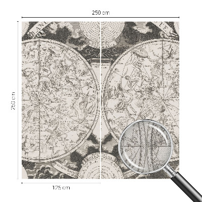 Removable wall mural wallpaper with a star map design