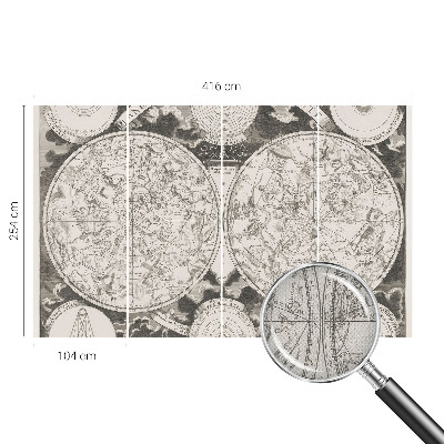 Removable wall mural wallpaper with a star map design