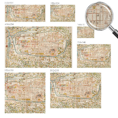Peel and stick wall mural for living room with an antique map design