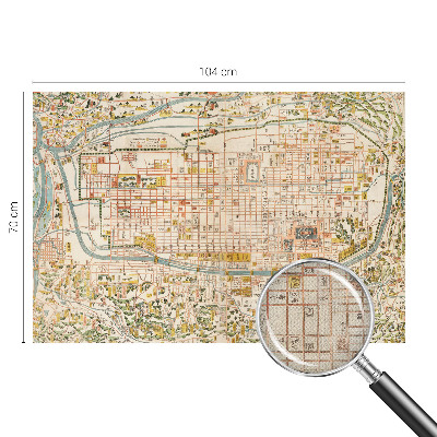 Peel and stick wall mural for living room with an antique map design