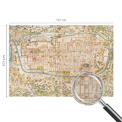 Peel and stick wall mural for living room with an antique map design
