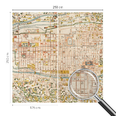 Peel and stick wall mural for living room with an antique map design