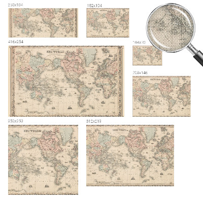 Peel and stick wall mural for kids' room with a historical map design