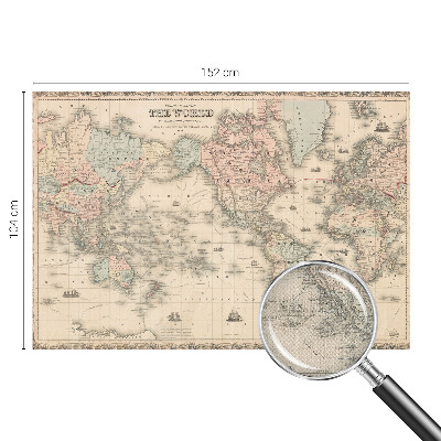 Peel and stick wall mural for kids' room Historical map