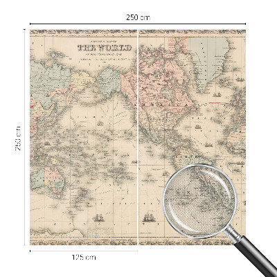 Peel and stick wall mural for kids' room with a historical map design