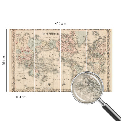 Peel and stick wall mural for kids' room Historical map
