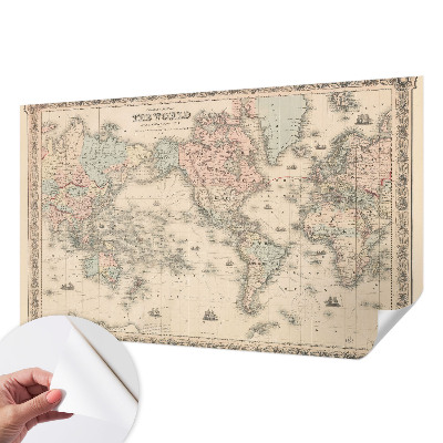 Peel and stick wall mural for kids' room Historical map