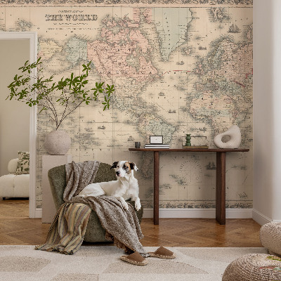 Peel and stick wall mural for kids' room Historical map