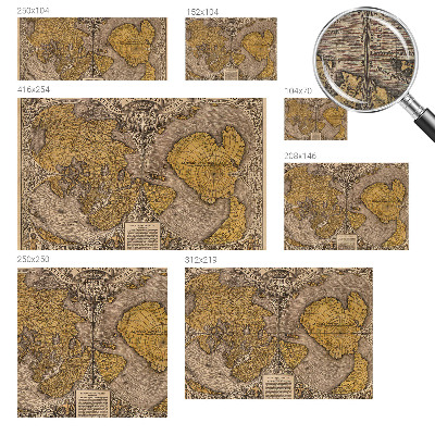 3D wall mural Historical cartography