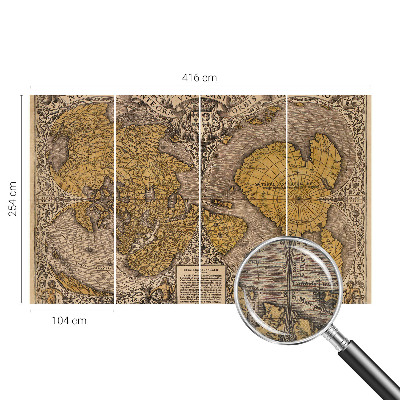 3D wall mural Historical cartography