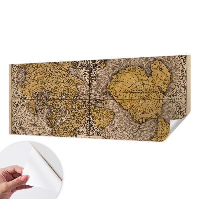 3D wall mural with a historical cartography motif
