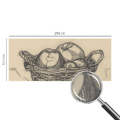3D photo wallpaper mural with a fruit basket motif