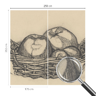 3D photo wallpaper mural with a fruit basket motif