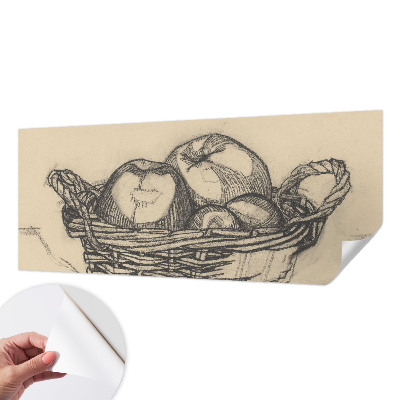 3D photo wallpaper mural with a fruit basket motif