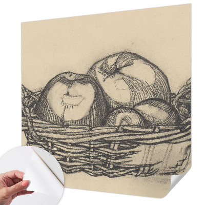 3D photo wallpaper mural with a fruit basket motif
