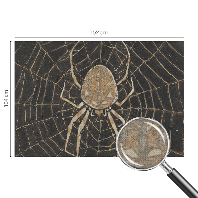 Children's wall mural with a spiderweb design