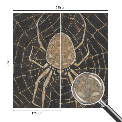Children's wall mural with a spiderweb design
