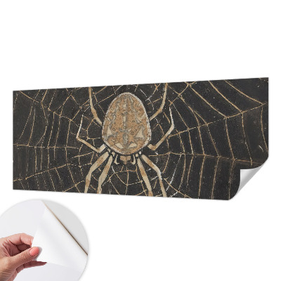 Children's wall mural with a spiderweb design