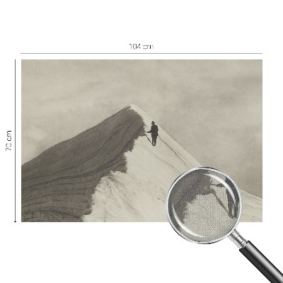Baby room wall mural with a lone climber illustration
