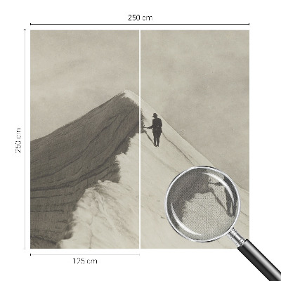 Baby room wall mural with a lone climber illustration