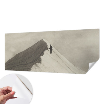 Baby room wall mural with a lone climber illustration