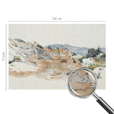 Removable wall mural featuring a rock landscape design