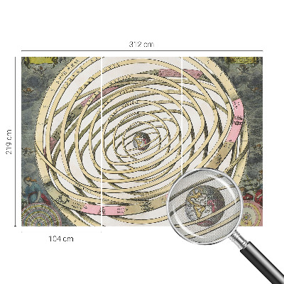 Self-adhesive photo wallpaper with a cosmic spiral design