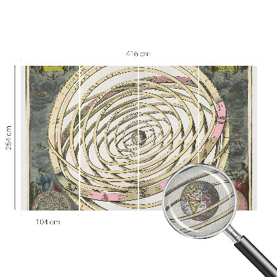 Self-adhesive photo wallpaper with a cosmic spiral design