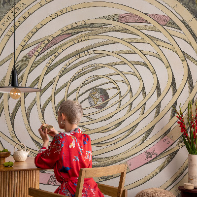 Self-adhesive photo wallpaper with a cosmic spiral design