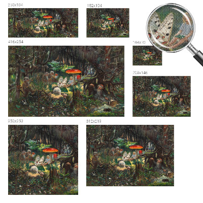 Self-adhesive wall mural featuring a fairytale forest motif