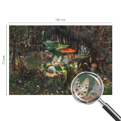 Self-adhesive wall mural featuring a fairytale forest motif