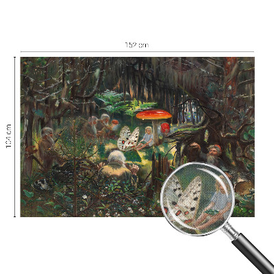 Self-adhesive wall mural featuring a fairytale forest motif