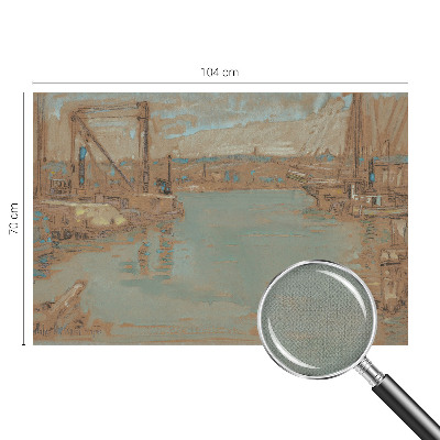 Removable wall mural wallpaper with a port view design