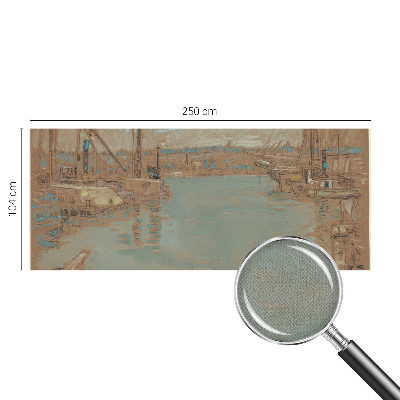 Removable wall mural wallpaper with a port view design