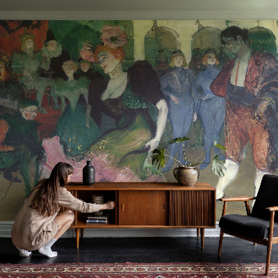 Peel and stick wall mural for bedroom with a ballroom dancing scene