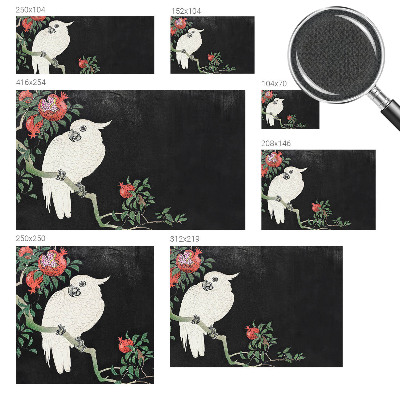 Peel and stick wall mural for living room with a pomegranate parrot design