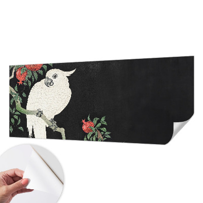 Peel and stick wall mural for living room Pomegranate parrot