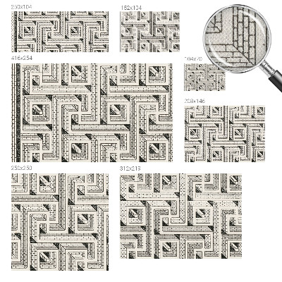 Peel and stick wall mural for kids' room with a brick maze design