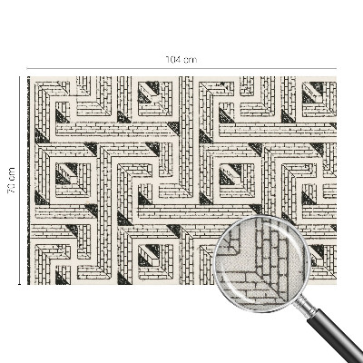 Peel and stick wall mural for kids' room with a brick maze design