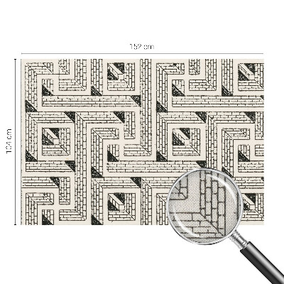 Peel and stick wall mural for kids' room with a brick maze design