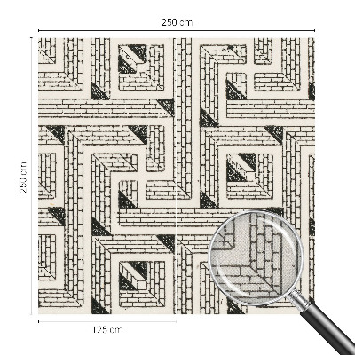 Peel and stick wall mural for kids' room with a brick maze design