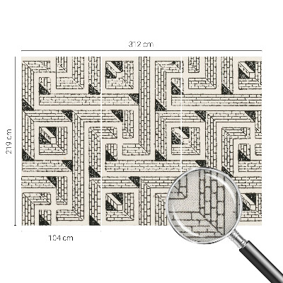 Peel and stick wall mural for kids' room with a brick maze design
