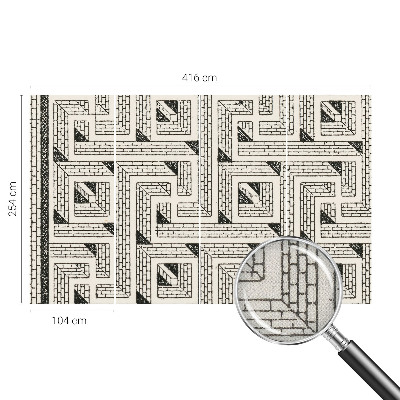 Peel and stick wall mural for kids' room with a brick maze design