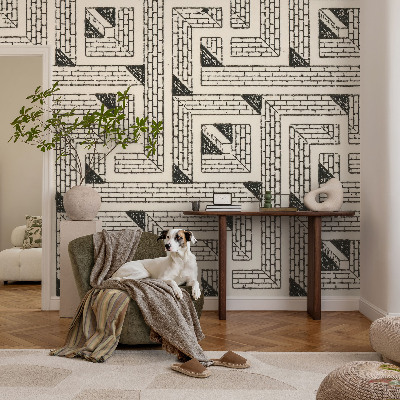 Peel and stick wall mural for kids' room Brick maze