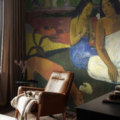 Peel and stick wall mural featuring an exotic scene