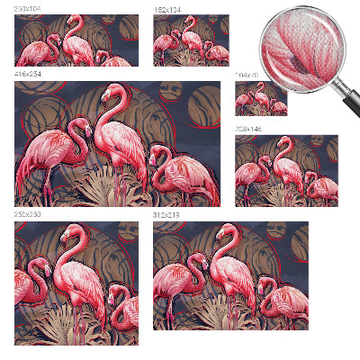 Children's wall mural with a pink flamingo motif