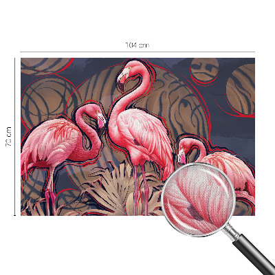 Children's wall mural with a pink flamingo motif