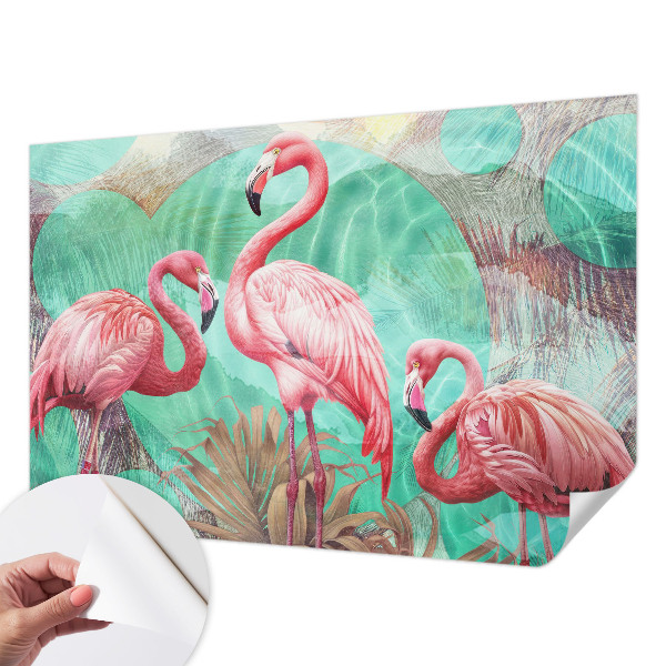 Nursery wall mural with an exotic birds design