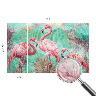 Nursery wall mural with an exotic birds design