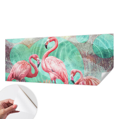 Nursery wall mural with an exotic birds design